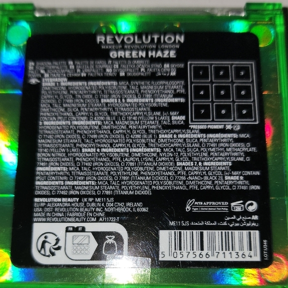 Revolution Ultimate Neons Eyeshadow Palette - Green Haze - Picture 3 of 6